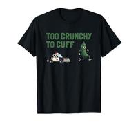 Too Crunchy to Cuff Pickle Running from Police Meme T-Shirt