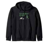 Too Crunchy To Cuff Pickle Running From Police Meme Zip Hoodie