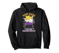 Too Cute For The Binary Funny Non Binary Pullover Hoodie