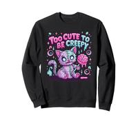 Too Cute To Be Creepy Scary Kitty Funny Kawaii Pastel Boo Sweatshirt