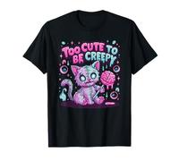 Too Cute To Be Creepy Scary Kitty Funny Kawaii Pastel Boo T-Shirt