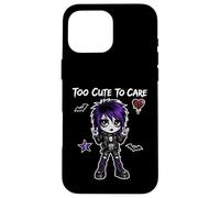 Too Cute To Care Gothic Punk Girl Aesthetic Emo Art Punk Case for iPhone 16 Pro Max