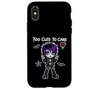 Too Cute To Care Gothic Punk Girl Aesthetic Emo Art Punk Case for iPhone X/XS