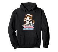 Too Cute To Do Chores Funny Maid Kitten Cat Lover Design Pullover Hoodie