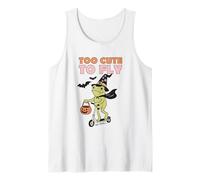 Too Cute To Fly Halloween Witch Frog Tank Top