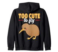 Too Cute To Fly Kiwi Bird Flightless Cute Kiwi Zip Hoodie
