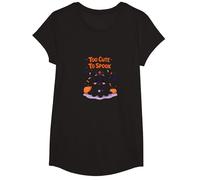 Too Cute to Spook Adorable Ghost Nurse Halloween T-Shirt, Girls, Black, Medium