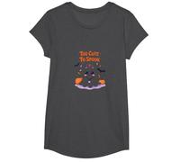 Too Cute to Spook Adorable Ghost Nurse Halloween T-Shirt, Girls, Dark Heather Grey, Medium