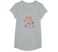 Too Cute to Spook Adorable Ghost Nurse Halloween T-Shirt, Girls, Heather Grey, Medium