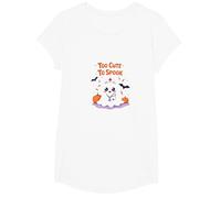 Too Cute to Spook Adorable Ghost Nurse Halloween T-Shirt, Girls, White, Medium