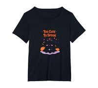 Too Cute to Spook Adorable Ghost Nurse Halloween T-Shirt, Women's Plus, Black, 3X