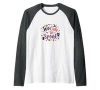 Too Cute to Spook: Adorable Halloween Charm Raglan Baseball Tee, Men, Dark Heather/White, L
