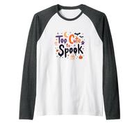 Too Cute to Spook: Adorable Halloween Fun for Kids Raglan Baseball Tee, Men, Dark Heather/White, S