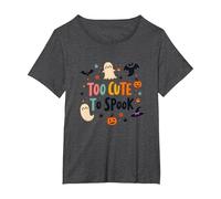 Too Cute to Spook: Adorable Halloween Fun for Kids T-Shirt, Women's Plus, Dark Heather Grey, 4X
