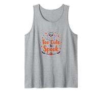 Too Cute to Spook: Adorable Halloween Ghost Tank Top, Men, Heather Grey, L