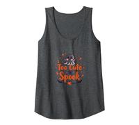 Too Cute to Spook: Adorable Halloween Ghost Tank Top, Women, Dark Heather Grey, M
