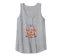 Too Cute to Spook: Adorable Halloween Ghost Tank Top, Women, Heather Grey, M