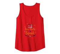 Too Cute to Spook: Adorable Halloween Ghost Tank Top, Women, Red, M