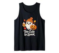 Too Cute to Spook Ghost Halloween Pumpkin Spice Latte Tank Top