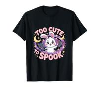 Too Cute To Spook Halloween Bunny & Bat Kawaii T-Shirt