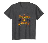 Too Cute to Spook Halloween Cats Ghosts Pumpkin Fun T-Shirt, Kids, Dark Heather Grey, 12 Years