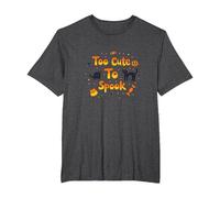 Too Cute to Spook Halloween Cats Ghosts Pumpkin Fun T-Shirt, Men's Big and Tall, Dark Heather Grey, 3X Tall