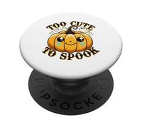 Too Cute To Spook Halloween Jack-O-Lantern Pumpkin Ghost PopSockets Adhesive PopGrip