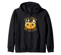 Too Cute To Spook Halloween Jack-O-Lantern Pumpkin Ghost Zip Hoodie