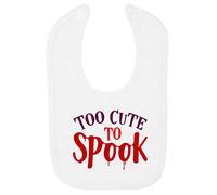 Too Cute to Spook Halloween Statement Cotton Baby bib - White