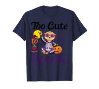 Too Cute to Spook Rocking Meerkat Skeleton Halloween Day T-Shirt
