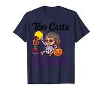 Too Cute to Spook Rocking Porcupine Skeleton Halloween Day T-Shirt