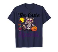 Too Cute to Spook Rocking Raccoon Skeleton Halloween Day T-Shirt