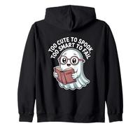 Too Cute To Spook Too Smart To Fail Cute Ghost School Zip Hoodie