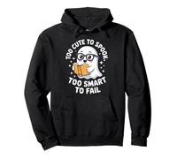 Too Cute To Spook Too Smart To Fail Halloween Study Pullover Hoodie