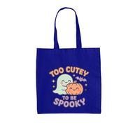 Too Cutey To Be Spooky - 100% Cotton Tote Bag - Bright Royal - One Size