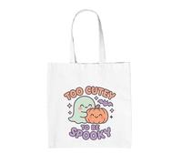 Too Cutey To Be Spooky - 100% Cotton Tote Bag - White - One Size