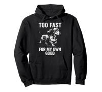 Too Fast For My Own Good - Running Vintage Dachshund Drawing Pullover Hoodie
