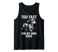 Too Fast for My Own Good - Running Vintage Dachshund Drawing Tank Top