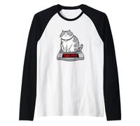 Too Fat Grumpy Tabby Cat Funny Diet Humor Raglan Baseball Tee