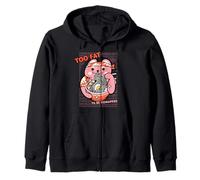 Too Fat To Be Kidnapped (with a funny print of a fat bear) Zip Hoodie