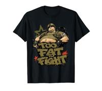 Too Fat to Fight Funny Military Humor Graphic Value Graphic T-Shirt