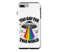 Too Gay For This World UFO Alien LGBTQ Pride Graphic Case for iPhone 7 Plus/8 Plus