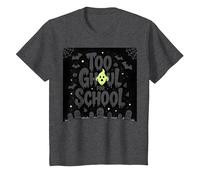 Too Ghoul for School: Spooky Student Halloween Fun T-Shirt, Kids, Dark Heather Grey, 10 Years