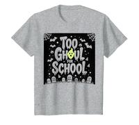 Too Ghoul for School: Spooky Student Halloween Fun T-Shirt, Kids, Heather Grey, 2 Years