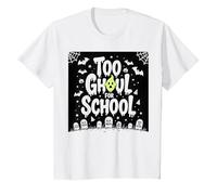 Too Ghoul for School: Spooky Student Halloween Fun T-Shirt, Kids, White, 3 Years