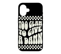 Too Glam To Give A Damn Retro Checkerboard Typography Case for iPhone 16