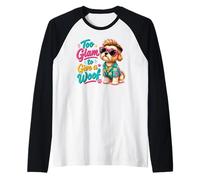Too Glam to Give A Woof Sassy Dog Attitude Raglan Baseball Tee