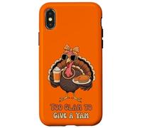 Too Glam to Give a Yam Coffee Bow Thanksgiving Turkey Kids Case for iPhone X/XS