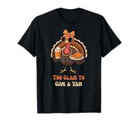 Too Glam to Give a Yam Coffee Bow Thanksgiving Turkey Kids T-Shirt