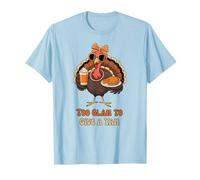 Too Glam to Give a Yam Coffee Bow Thanksgiving Turkey Kids T-Shirt